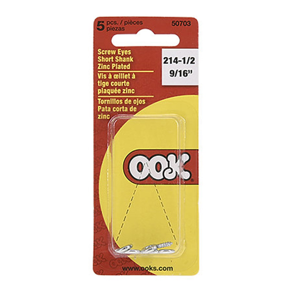 Ook, Screw Eyes, 9/16", 5-pack